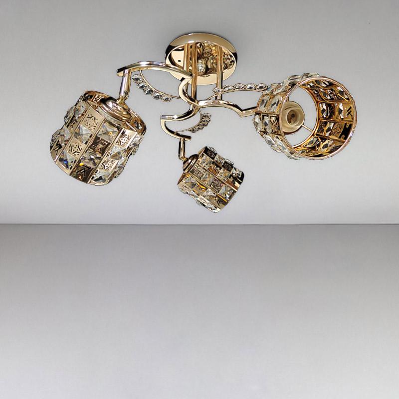 Люстра стельова Light House SRS-16230/3 з поворотним плафоном на три лампи Золото