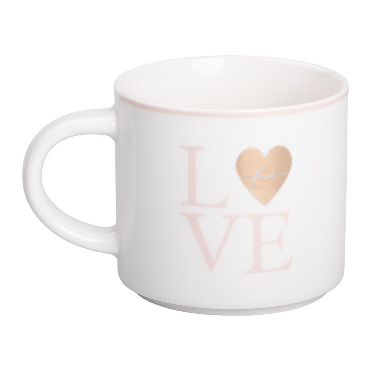 Чашка керамічна для кави та чаю Love RX-N240126WL 350 мл Білий