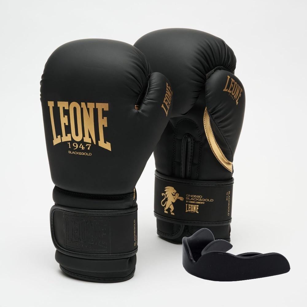 Боксерские перчатки Leone GN059D 10 унций с капой Black/Gold (3019812439) Боксерские перчатки Leone GN059D 10 унций с капой Black/Gold (3019812439)