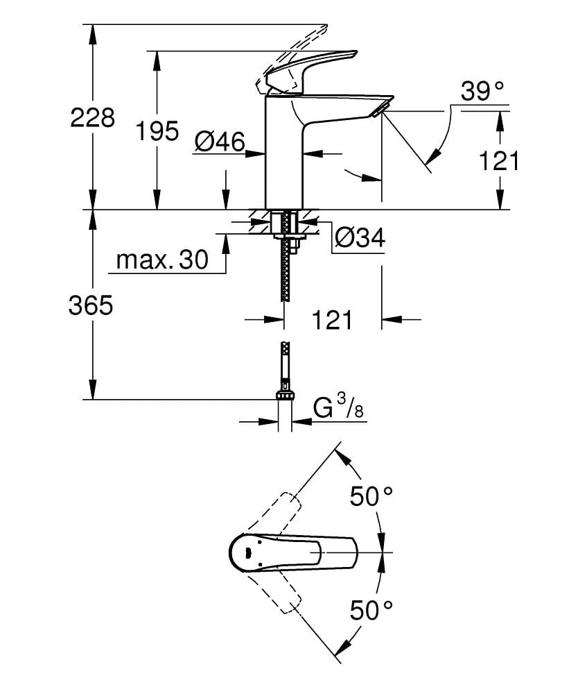 Набор смесителей для ванны Grohe Eurosmart UA123244M0 Хром (149973) - фото 3