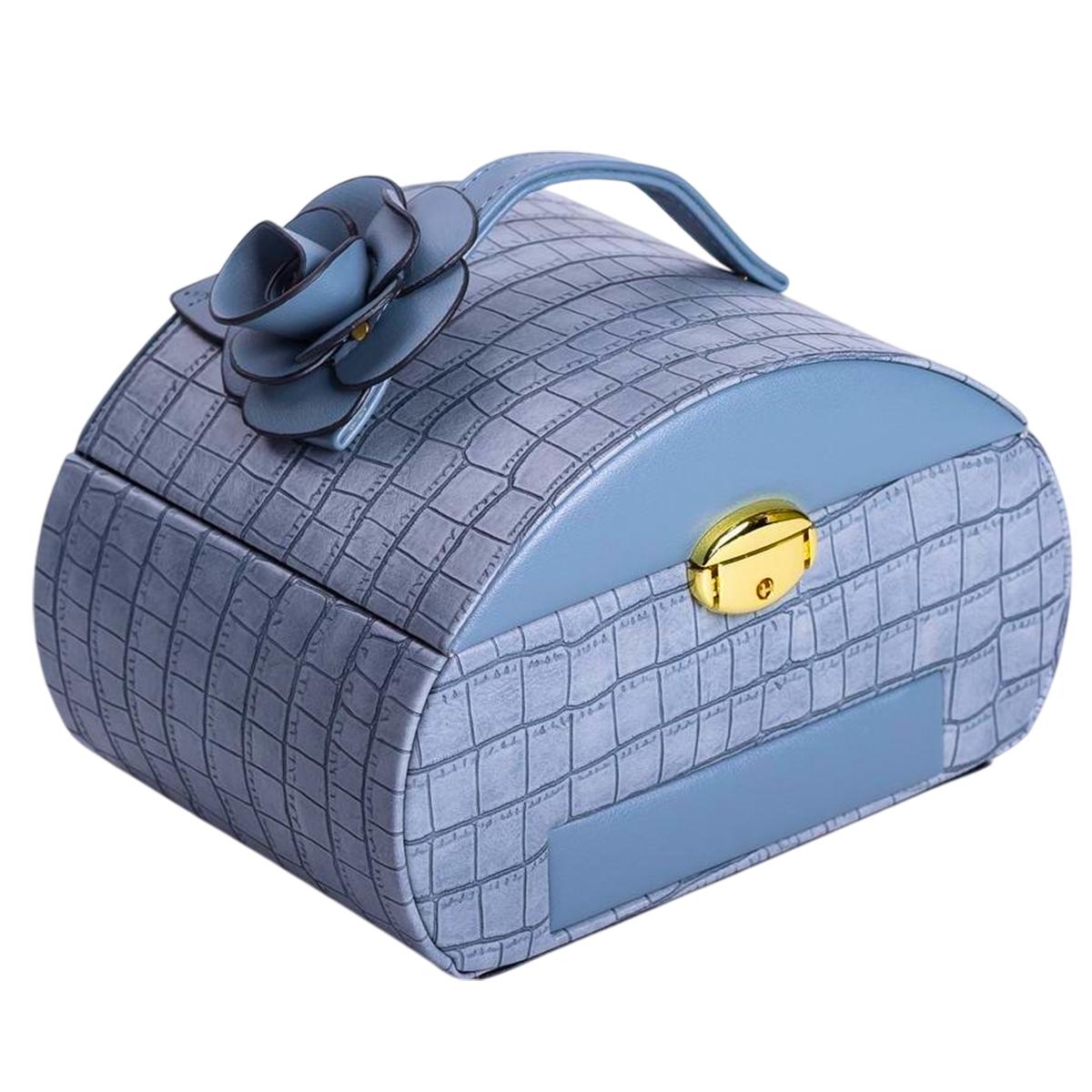 Кейс-органайзер для украшений с защелкой 24х17х18 см Синий (HP-5-21BL)