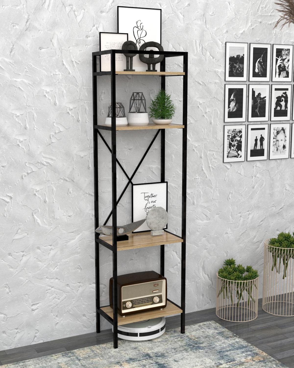 Стеллаж EcoLoft Башня DSP-1396-1 в стиле лофт Дуб Аппалачи (32309045)