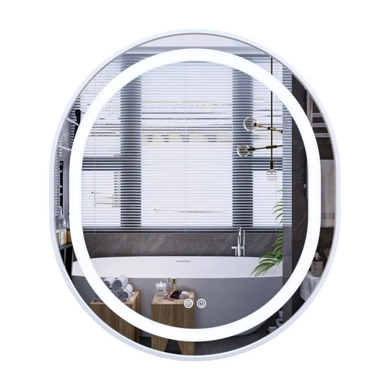 Дзеркало для ванної кімнати MIXXUS Premium ELLIPSE MV05 LED Touch/Anti-fog/димер 3-6kK 80x70 см White (MP664) Дзеркало для ванної кімнати MIXXUS Premium ELLIPSE MV05 LED Touch/Anti-fog/димер 3-6kK 80x70 см White (MP664)