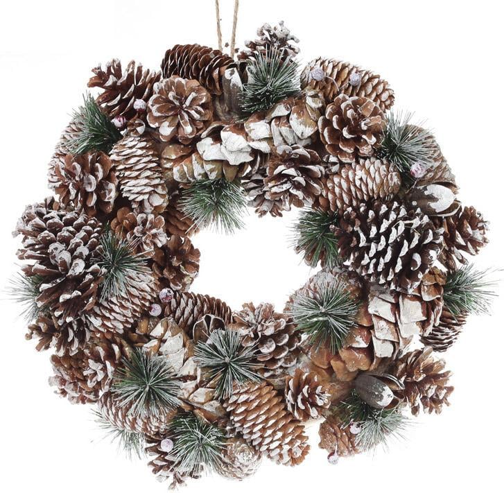 Венок декоративный из шишек 42 см