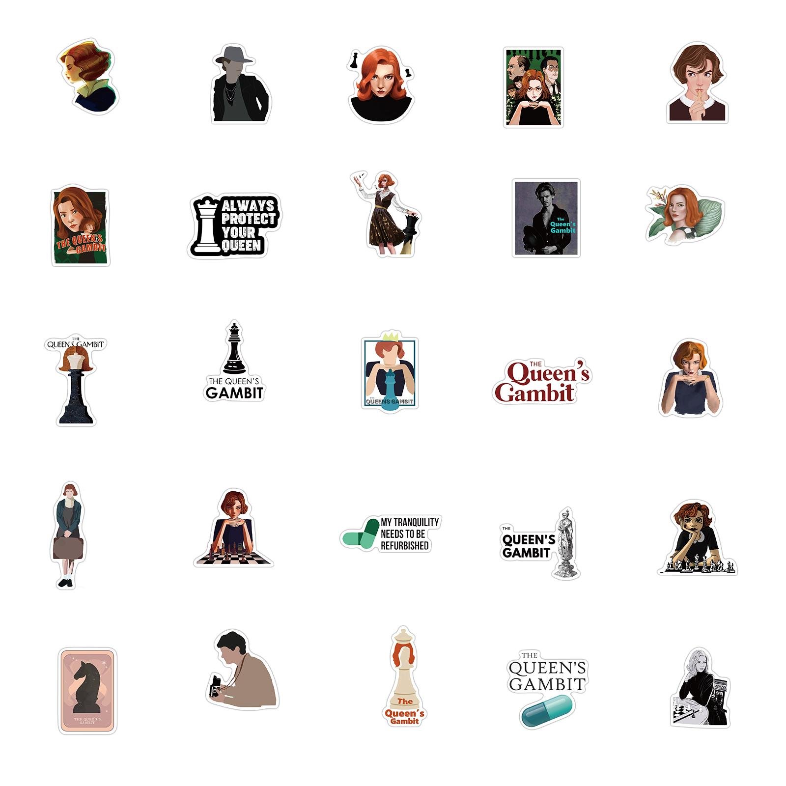 Набір наклейок The Queen's Gambit 50 шт. - фото 3 Набір наклейок The Queen's Gambit 50 шт. - фото 3