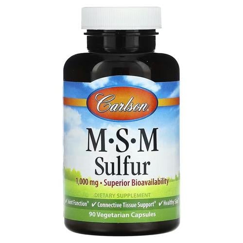 Сера MSM Carlson MSM Sulfur 1,000 мг 90 капс. (CAR-08721)