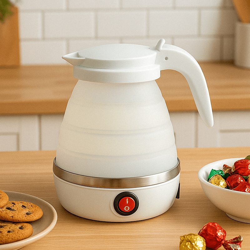 Электрочайник складной силиконовый Electric Kettle White - фото 2