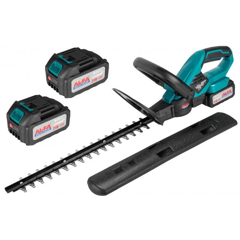 Кусторез аккумуляторный AL-FA ALCHT21V-4AH длина шины 45 см 2 батареи 21V -4AH + ЗУ Кусторез аккумуляторный AL-FA ALCHT21V-4AH длина шины 45 см 2 батареи 21V -4AH + ЗУ