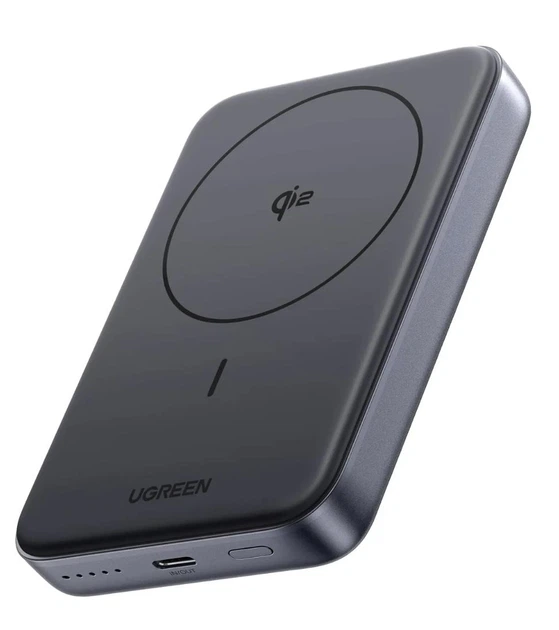 Повербанк магнитный Magsafe PB761 Ugreen 10000mAh Qi2 30Вт с беспроводной зарядкой для iPhone17/16/15/14/13/12 Series Black (MK001107)