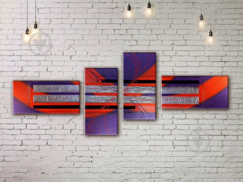 Модульная картина акрилом абстракция ArtStar MHM17_4_268 размер 70 х 180 см