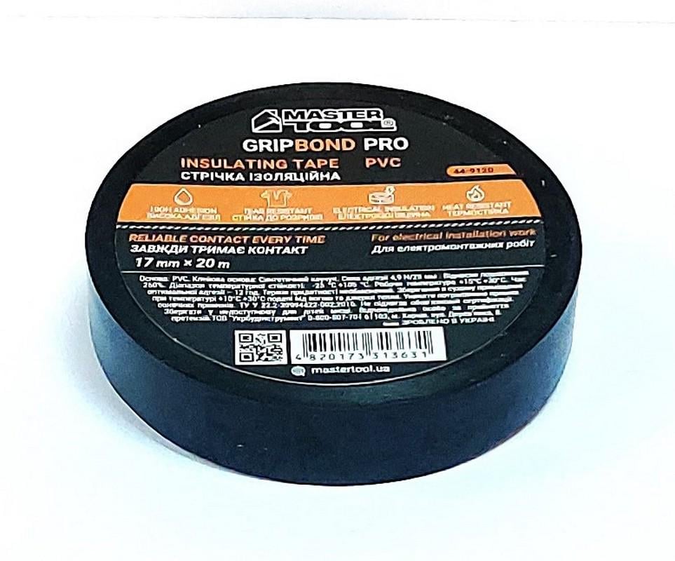 Лента изоляционная MasterTool 17 мм х20 м 10 шт. Черный (44-9120)
