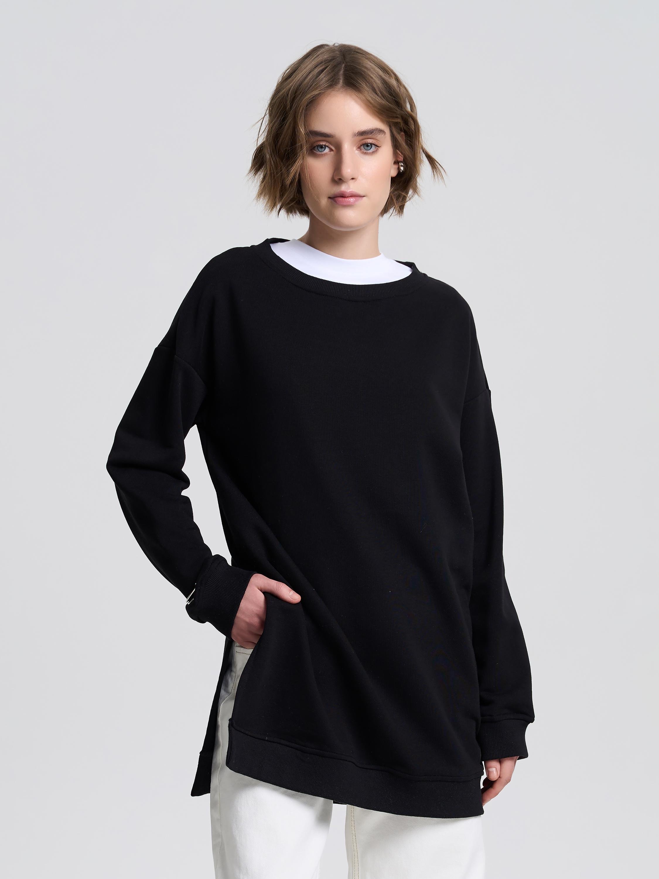 Свитшот-туника женский ROZA 240647 XL Черный (4824005719202) Свитшот-туника женский ROZA 240647 XL Черный (4824005719202)