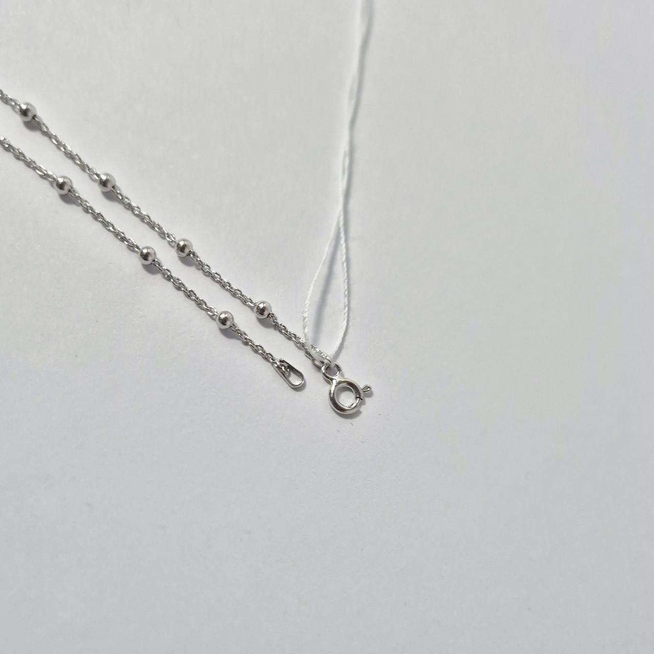 Цепочка якір із кульками срібло 925 проби родоване кольє з кульками 3,30 г 50 см (266р2/50) - фото 4 Цепочка якір із кульками срібло 925 проби родоване кольє з кульками 3,30 г 50 см (266р2/50) - фото 4