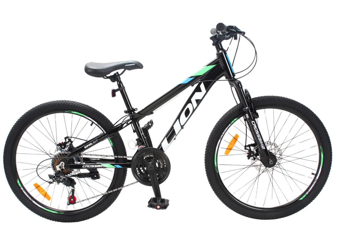 Велосипед Crossbike 24" Lion 2025 Рама 12" Black/Green
