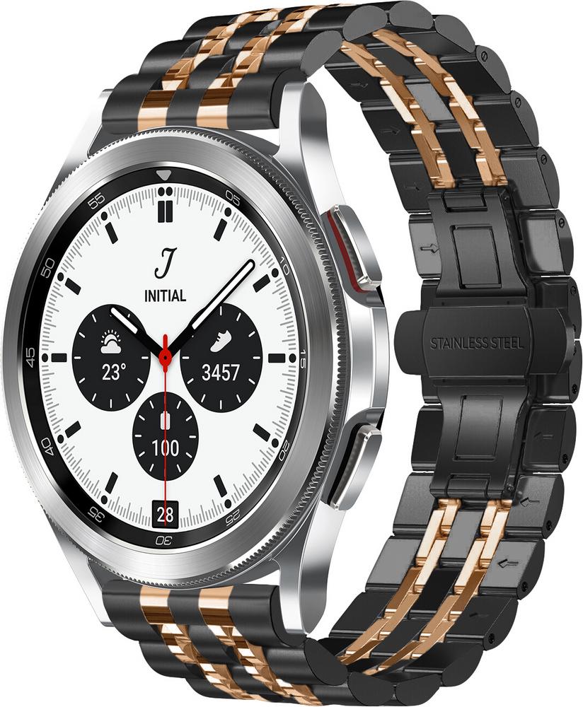 Браслет металлический Spinye Line для Galaxy Watch 4 Classic 42 мм Black Pink (29024-51)