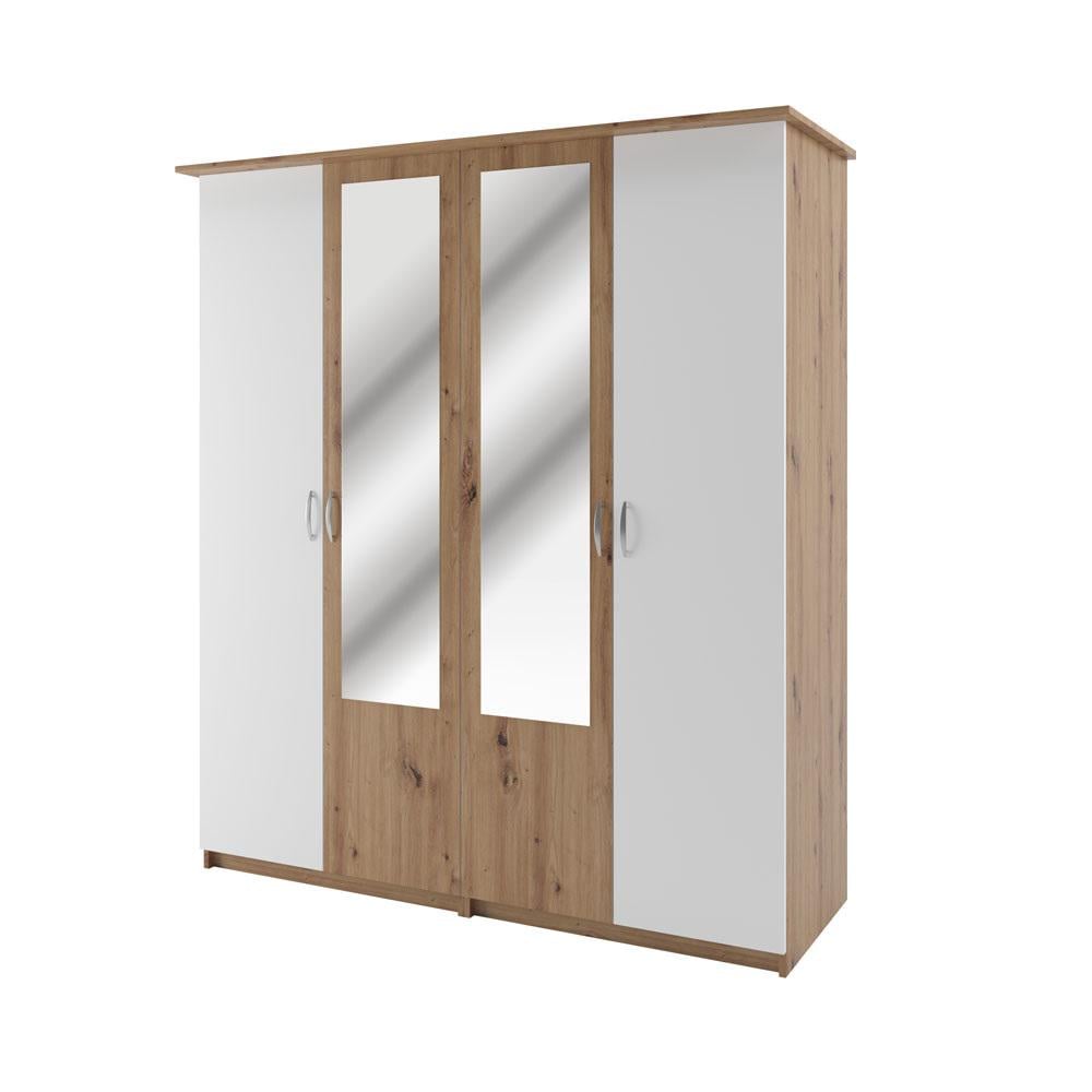 Спальный гарнитур Ким каркас с ламелями из ДСП Дуб артизан/Белый (51654) - фото 3