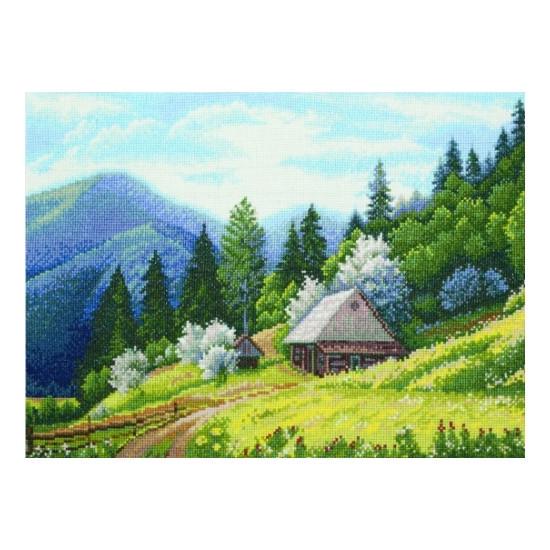 Набір для вишивання нитками хрестом Карпатська весна 35x26 см (М-0035)
