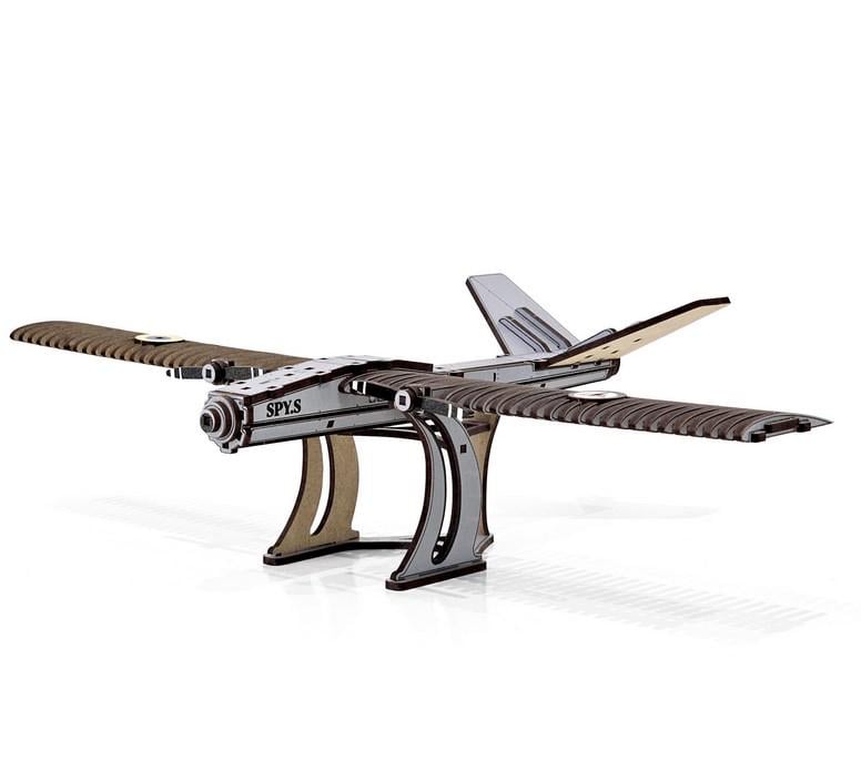 Конструктор 3D дерев’яний БПЛА дрон SPY.S інженерна модель без клею 38 см 119 дет. (31370746)
