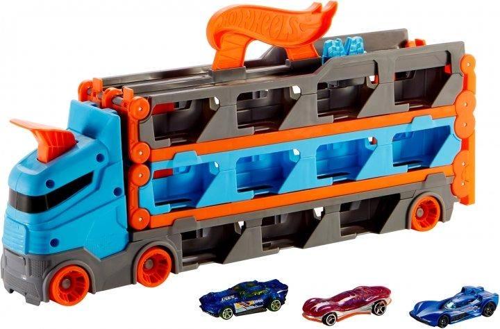 Вантажівка-транспортер Mattel Hot Wheels Супер гонки Блакитний (50RGDFG)