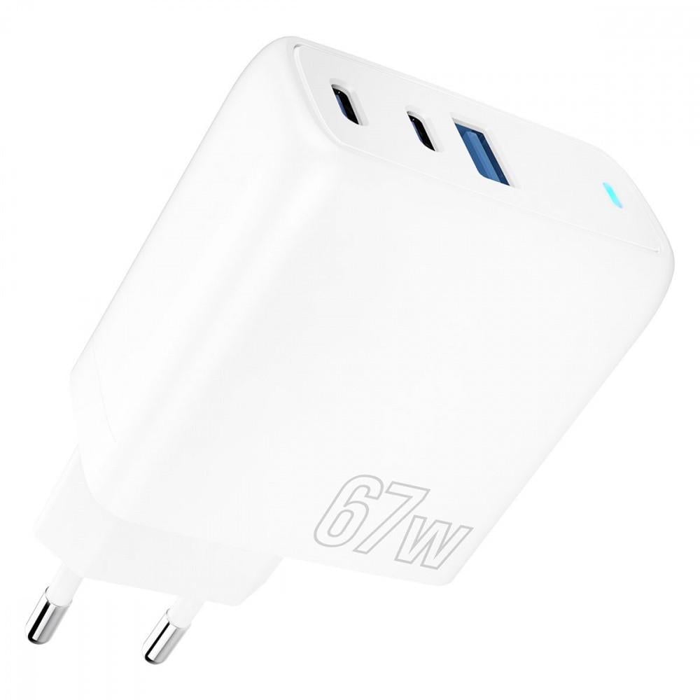 Зарядное устройство для Proove Shot GaN 67 W 2Type-C /USB White Зарядное устройство для Proove Shot GaN 67 W 2Type-C /USB White