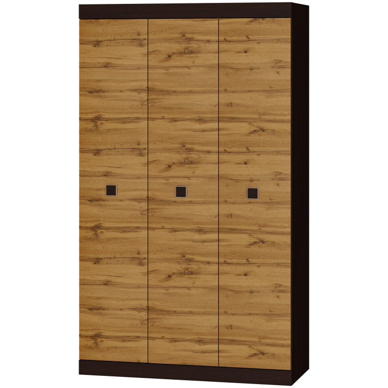 Шафа тридверна Еверест Соната 1200 1200х500х2050 мм Венге темний/Дуб крафт золотий