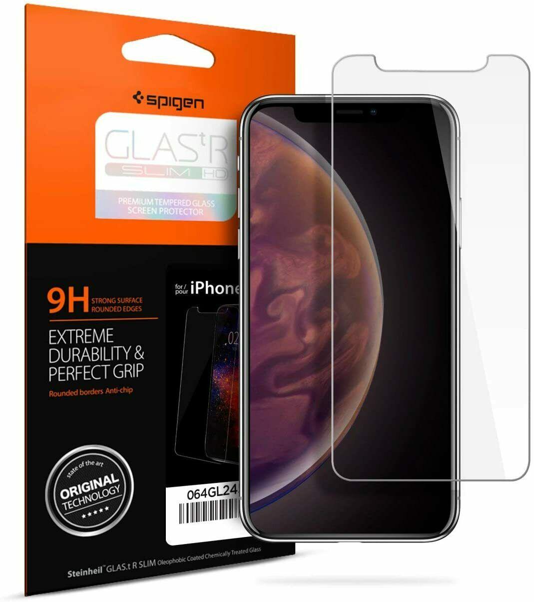 ᐉ Защитное стекло противоударное Spigen Screen Protector Glass.tR SLIM HD  8809613760781 для Iphone 11/XR (6.1