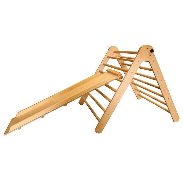 Спортивний куточок для дітей SportBaby Трикутник Піклера 80 см з гіркою (pikler-80-cmLAKс-girka-4)