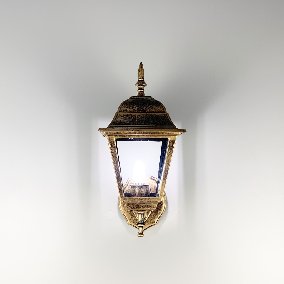 Фонарь настенный уличный под лампу корпус вверх Старое золото (9030 W/S BG up) - фото 3