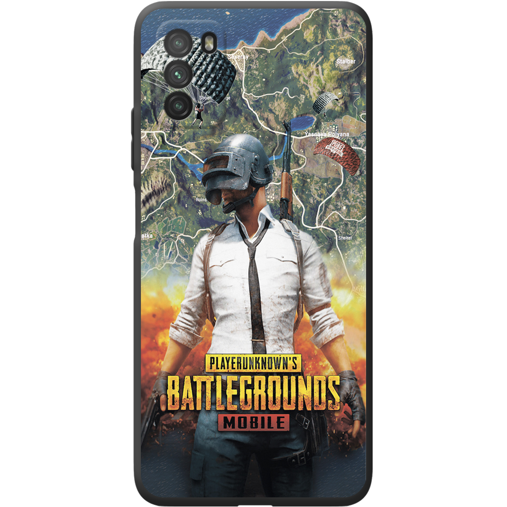 Чехол BoxFace Poco M3 PUBG Mobile Черный силикон (41586-up2309-42015)