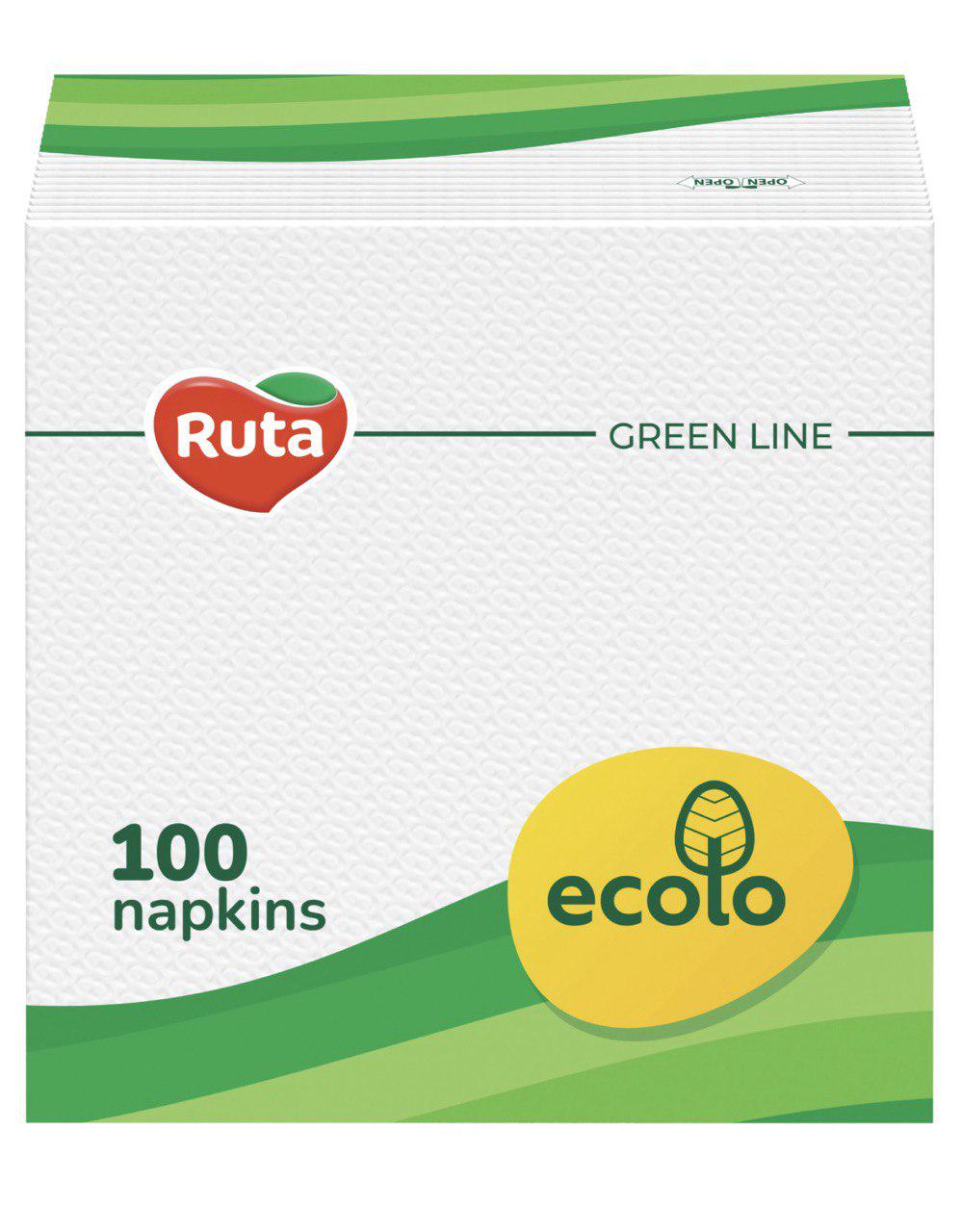 Серветки Ecolo 1 шарові 100 шт. 24х21 см Білий (30642232)