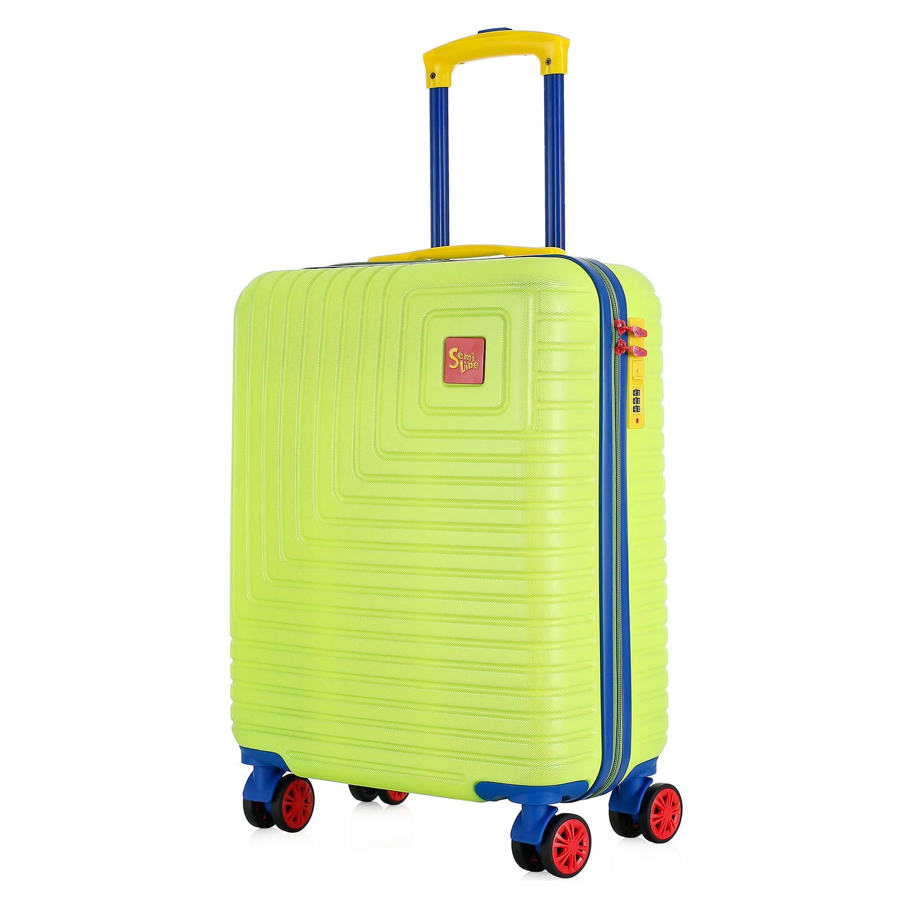 Чемодан маленький SEMI LINE T5939-1 ABS-пластик 20 дюймов 41 л для ручной клади Lemon