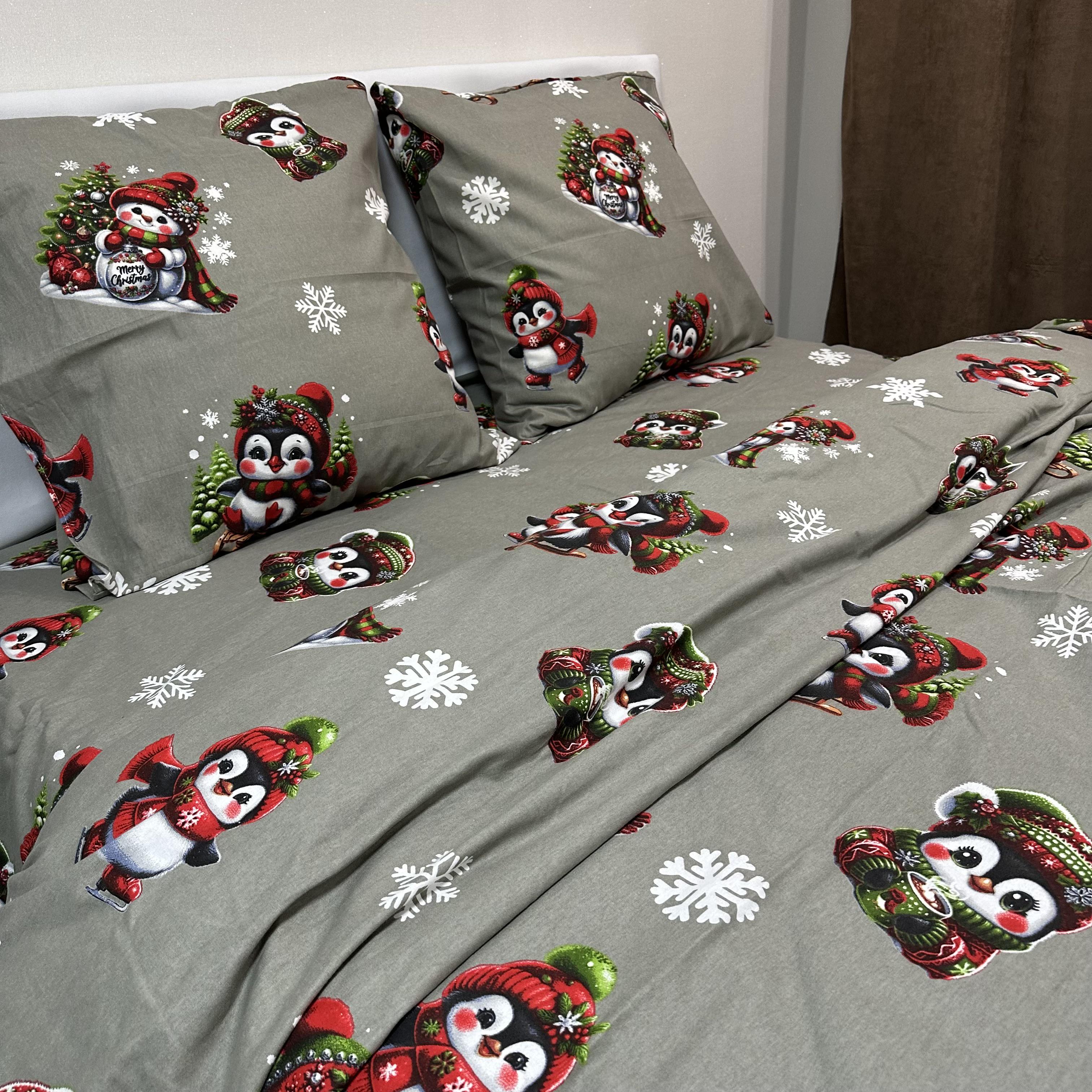 Комплект постільної білизни байкова Зимовий євро Хакі (байка 4-3) - фото 2 Комплект постільної білизни байкова Зимовий євро Хакі (байка 4-3) - фото 2