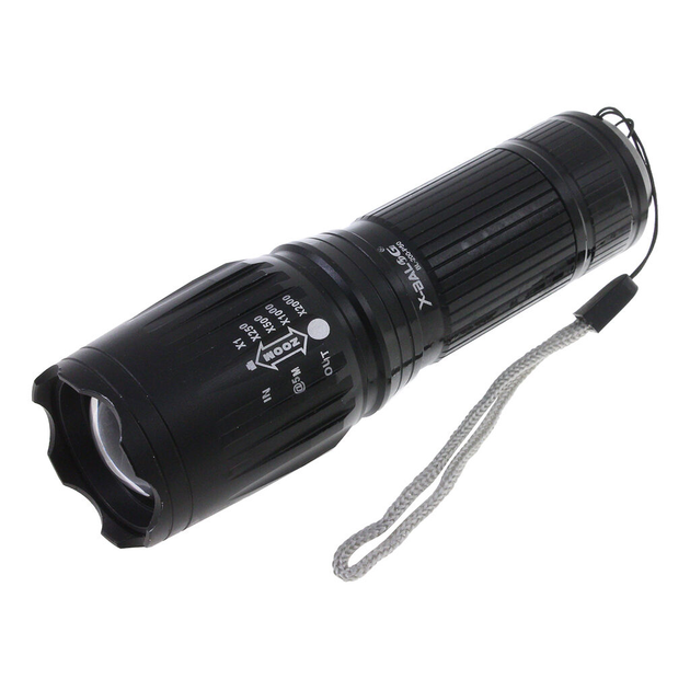 Фонарь ручной аккумуляторный BL-200 с 5 режимами работы Черный (GR-04683)