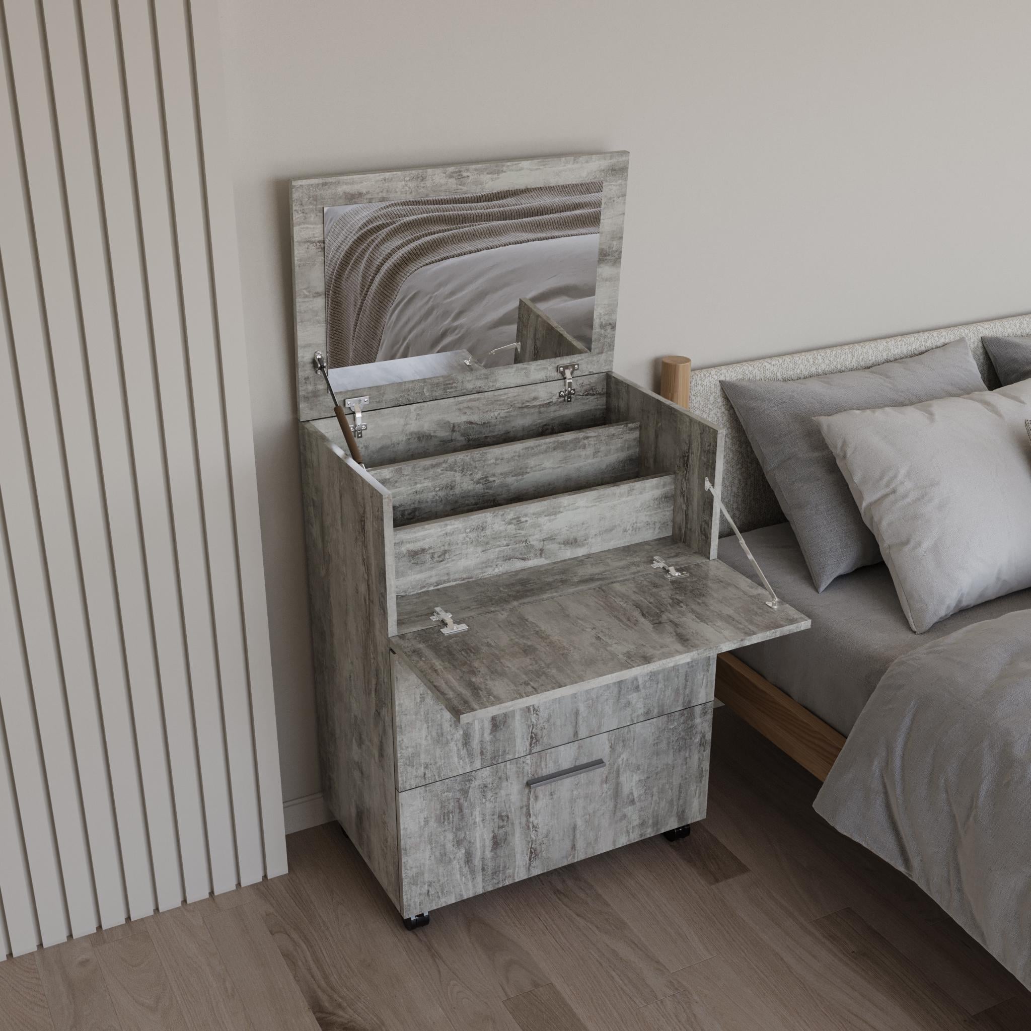 Туалетный столик-трансформер с ящиками 916х658х436 мм Бетон (A-128)