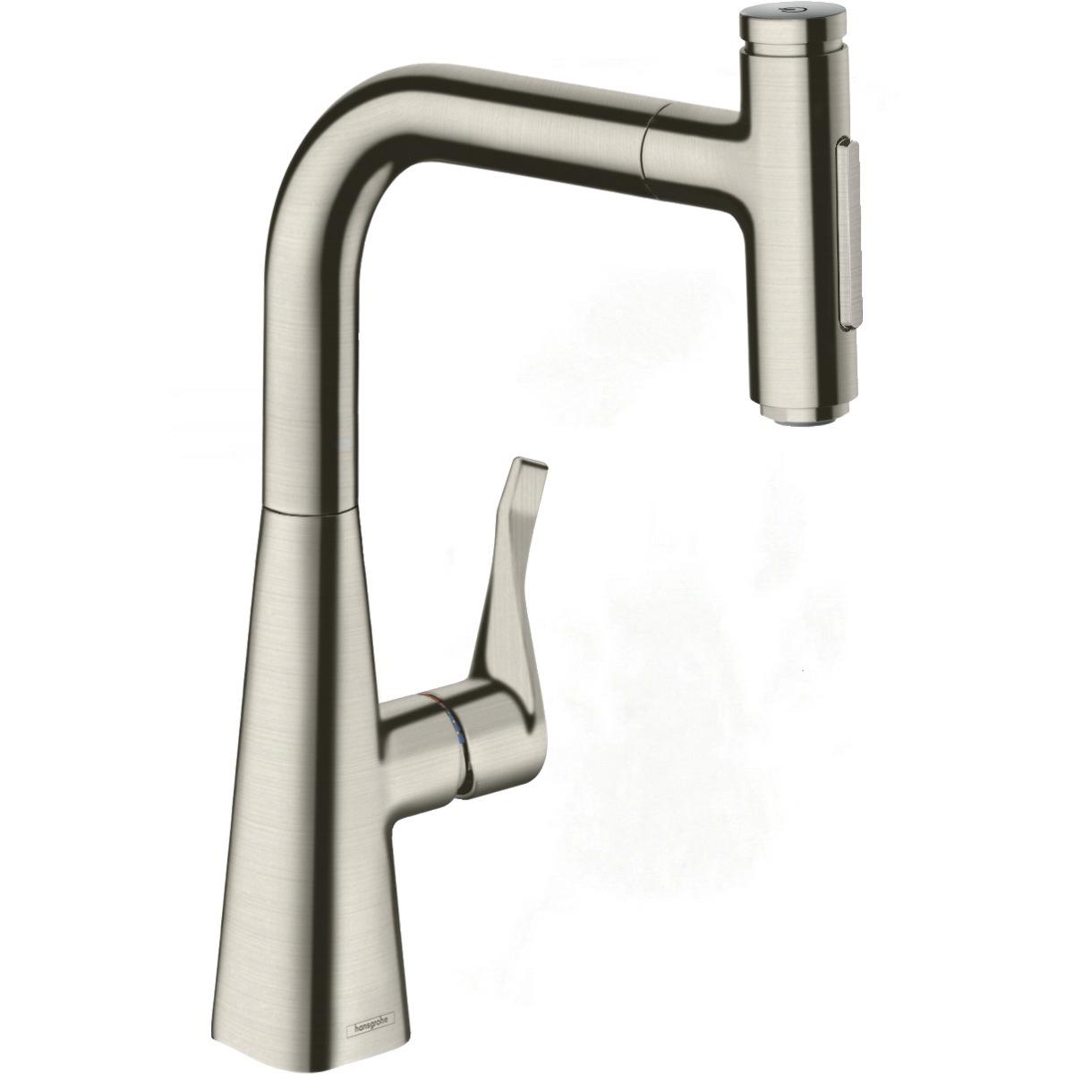 Смеситель для кухни Hansgrohe Metris Select M71&sBox 73817800 с видвижной лейкой Сатин (126064)