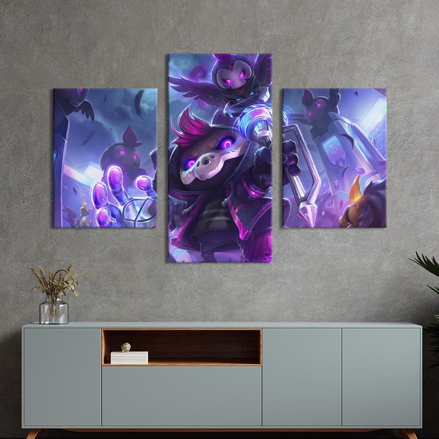 Картина на холсте триптих Укротитель чудовищ Вейгар 66x40 см (1524-32)