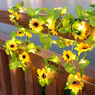 Світлодіодна гірлянда з квітами соняшнику (Q00487) - фото 5 Світлодіодна гірлянда з квітами соняшнику (Q00487) - фото 5