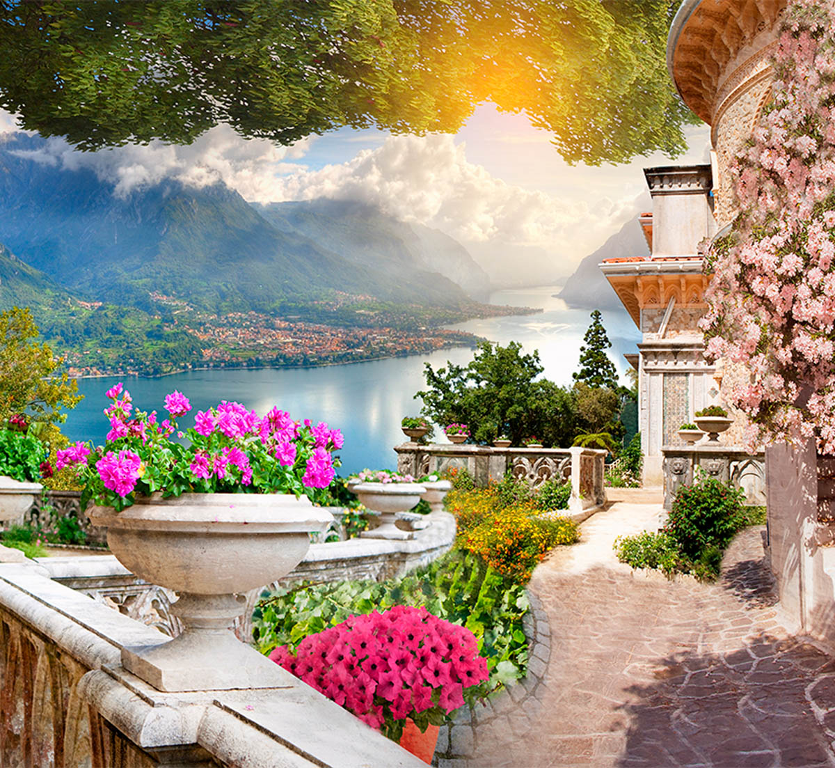 Фотошпалери WS Wallpaper Фреска з видом на море 294x270 см (265)