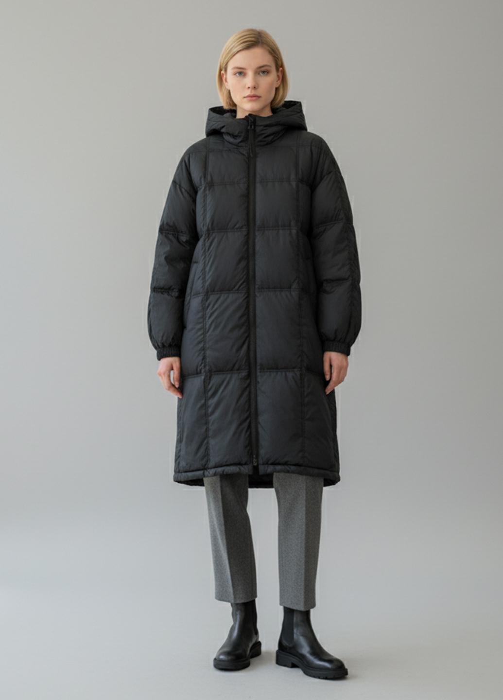 Пуховик женский Number Nine DW-011 демисезонный с капюшоном р. 42 Черный (DW-011-42)