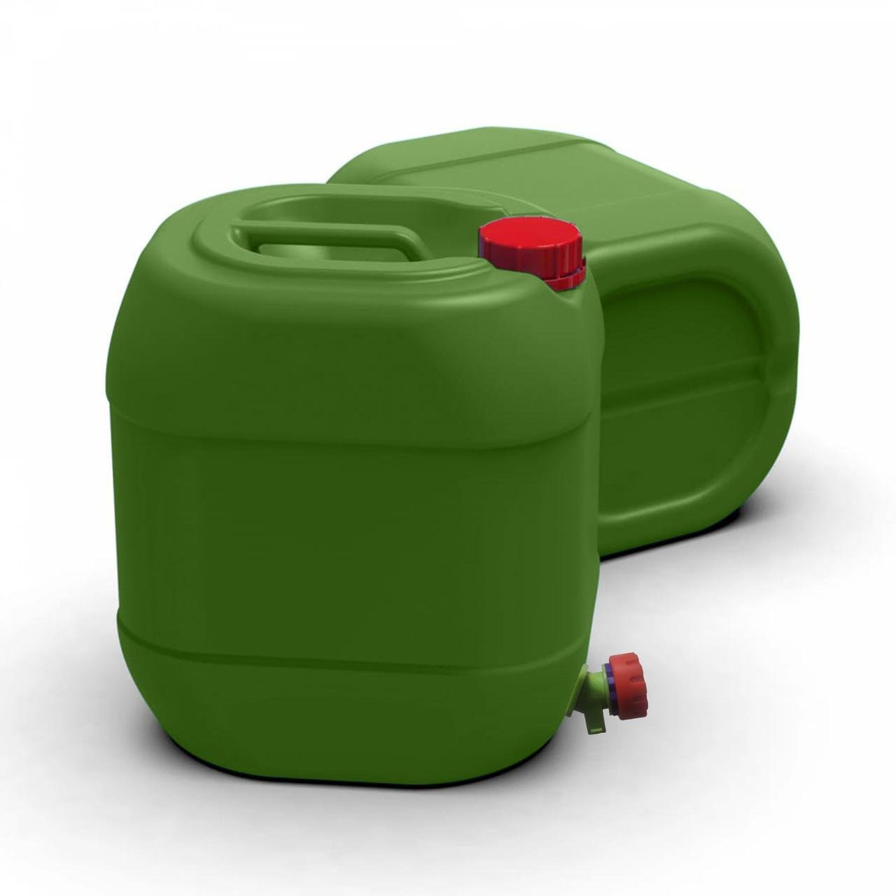 Канистра двухслойная техническая Litolan с краном штабелируемая защита от УФ 20 л Хаки - фото 4