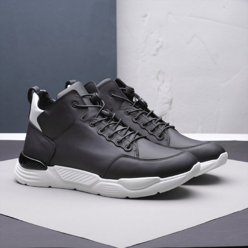 Ботинки мужские высокие зимние кожаные Gross р. 45 30 см Черный (30164411)