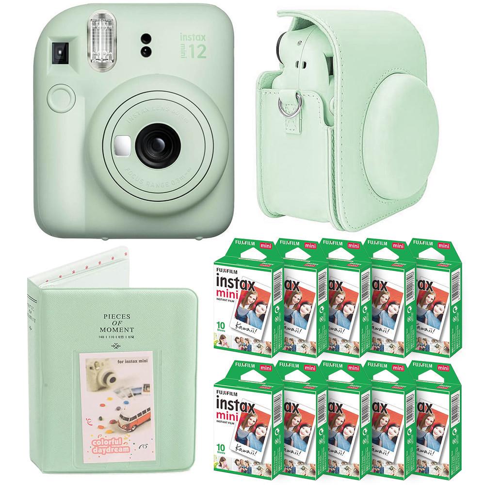 Подарочный набор Fujifilm Instax Mini 12 фотобумага 100 шт./чехол/фотоальбом 64 фото Зеленый