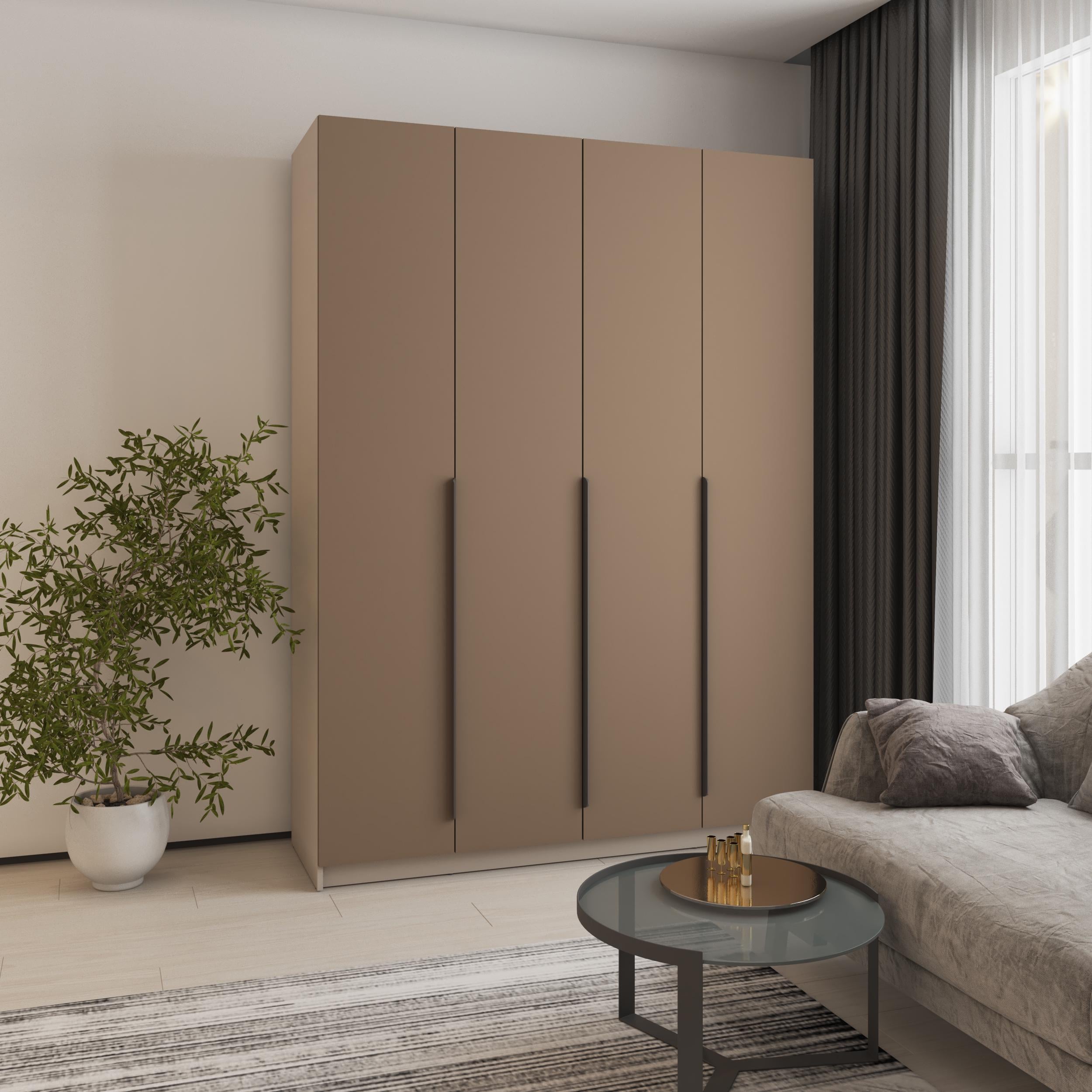 Шкаф 4-дверный MebelStar Оскар МДФ Ultra Mat BL-B 4 дополнительных полки 160x52x220 см Кашемир/Латте (MBS-5779) Шкаф 4-дверный MebelStar Оскар МДФ Ultra Mat BL-B 4 дополнительных полки 160x52x220 см Кашемир/Латте (MBS-5779)