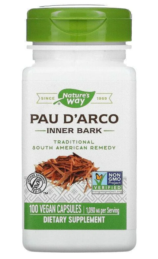 Антипаразитарний препарат Nature's Way Pau d'Arco Inner Bark 545 мг 100 Veg Caps (NWY-15450)