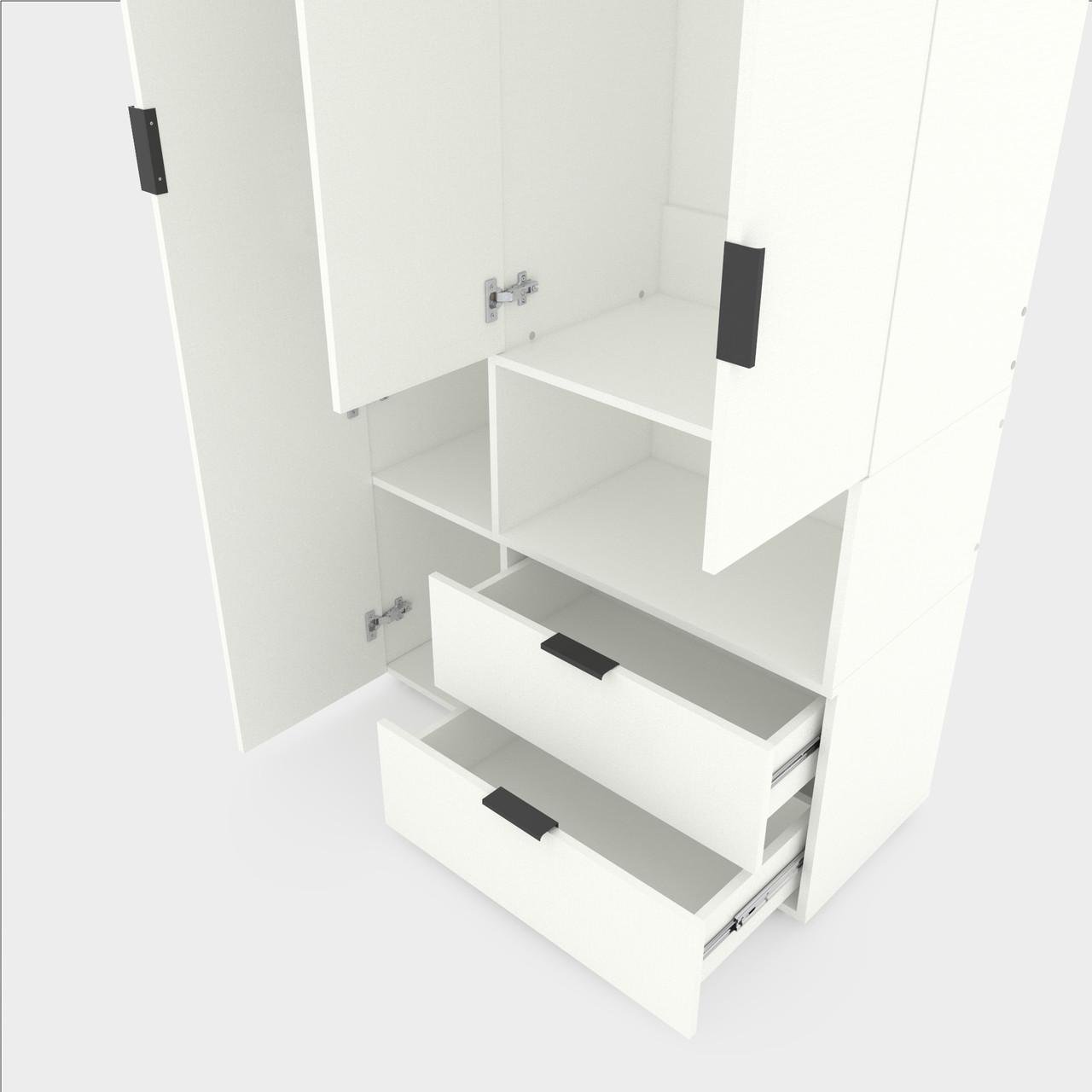 Шкаф Metkas Home A002R ЛДСП 1000x420x2300 мм Белый Снег - фото 3