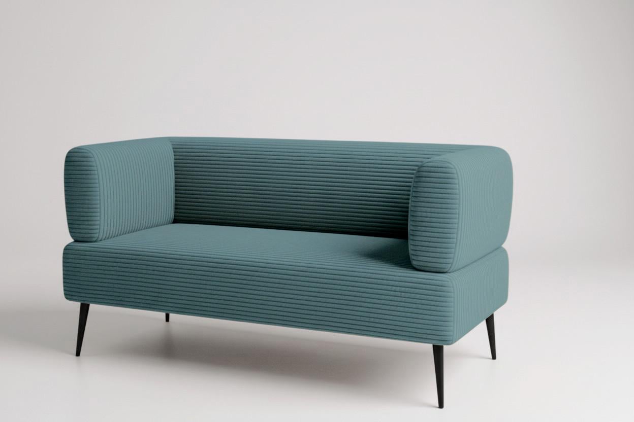 Диван офісний Tobi Sho Бенно-1 з підлокітниками 1400х720х750 мм велюр/вельвет Lotus 85/Blue (gjkt52d3)