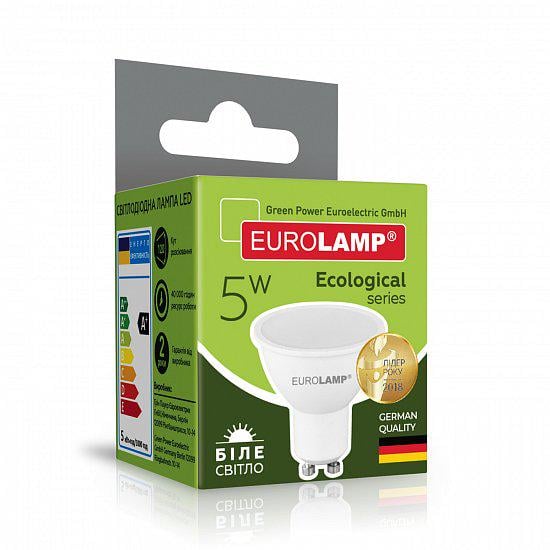 Светодиодная лампа рефлекторная Eurolamp LED-SMD-05104(P) 5W 220V 440 lm 4000K GU10 50х54 мм (4260484996435) - фото 3 Светодиодная лампа рефлекторная Eurolamp LED-SMD-05104(P) 5W 220V 440 lm 4000K GU10 50х54 мм (4260484996435) - фото 3