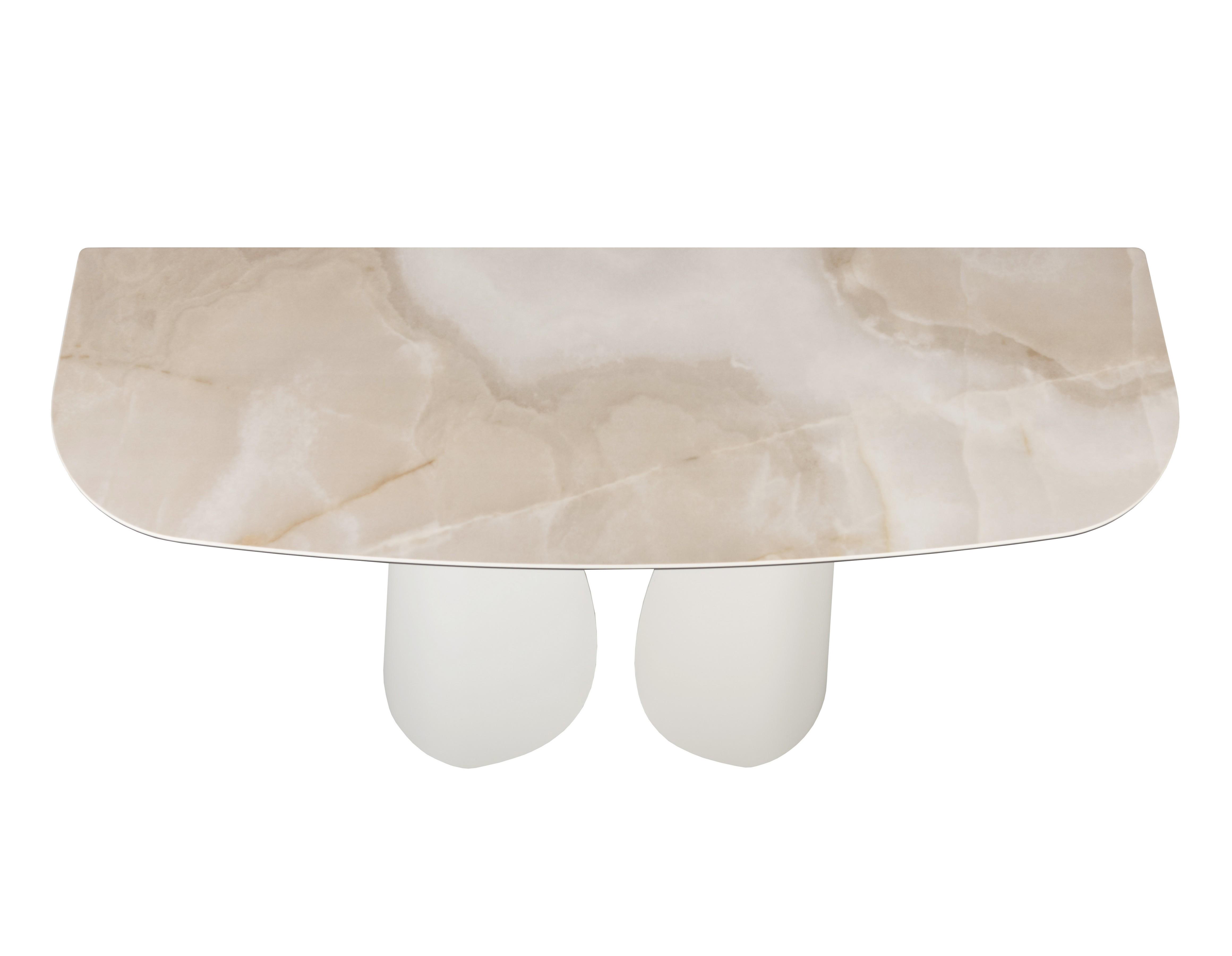 Консоль Лунарио Vetro 1200х400х760 мм Айвори оникс/Айвори - фото 7