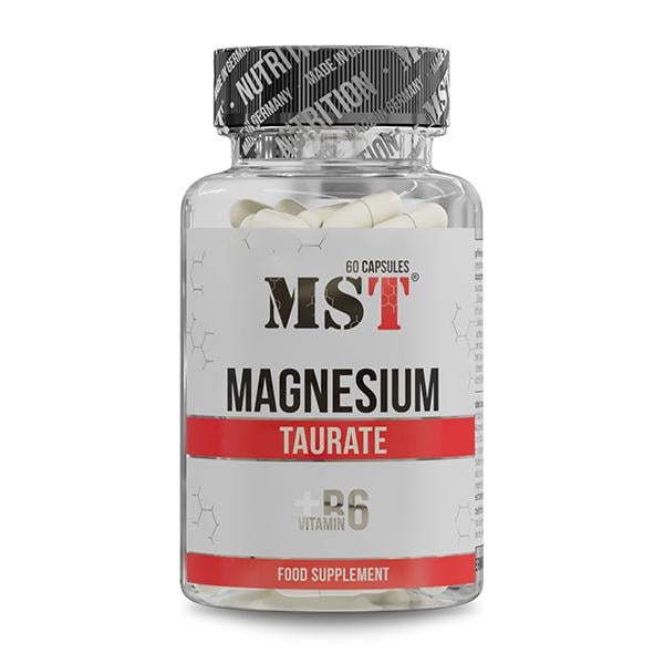Витаминно-минеральный комплекс для спорта MST Nutrition Magnesium Taurate + Vitamin B6 60 капс. (000025146)