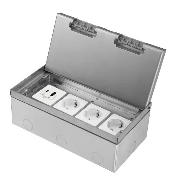 Розетка напольная LIVOLO скрытого монтажа 3 розетки USB-A/USB Type-C 36 Вт нержавеющая сталь Серебряный (VL-SHSJ54-TC.UA.UC-WP-I) Розетка напольная LIVOLO скрытого монтажа 3 розетки USB-A/USB Type-C 36 Вт нержавеющая сталь Серебряный (VL-SHSJ54-TC.UA.UC-WP-I)